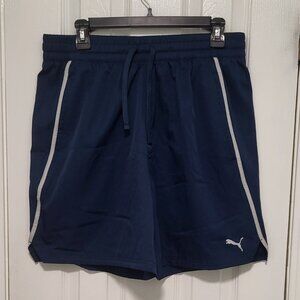 Mens Navy Blue Large Puma Woven Athletic Shorts